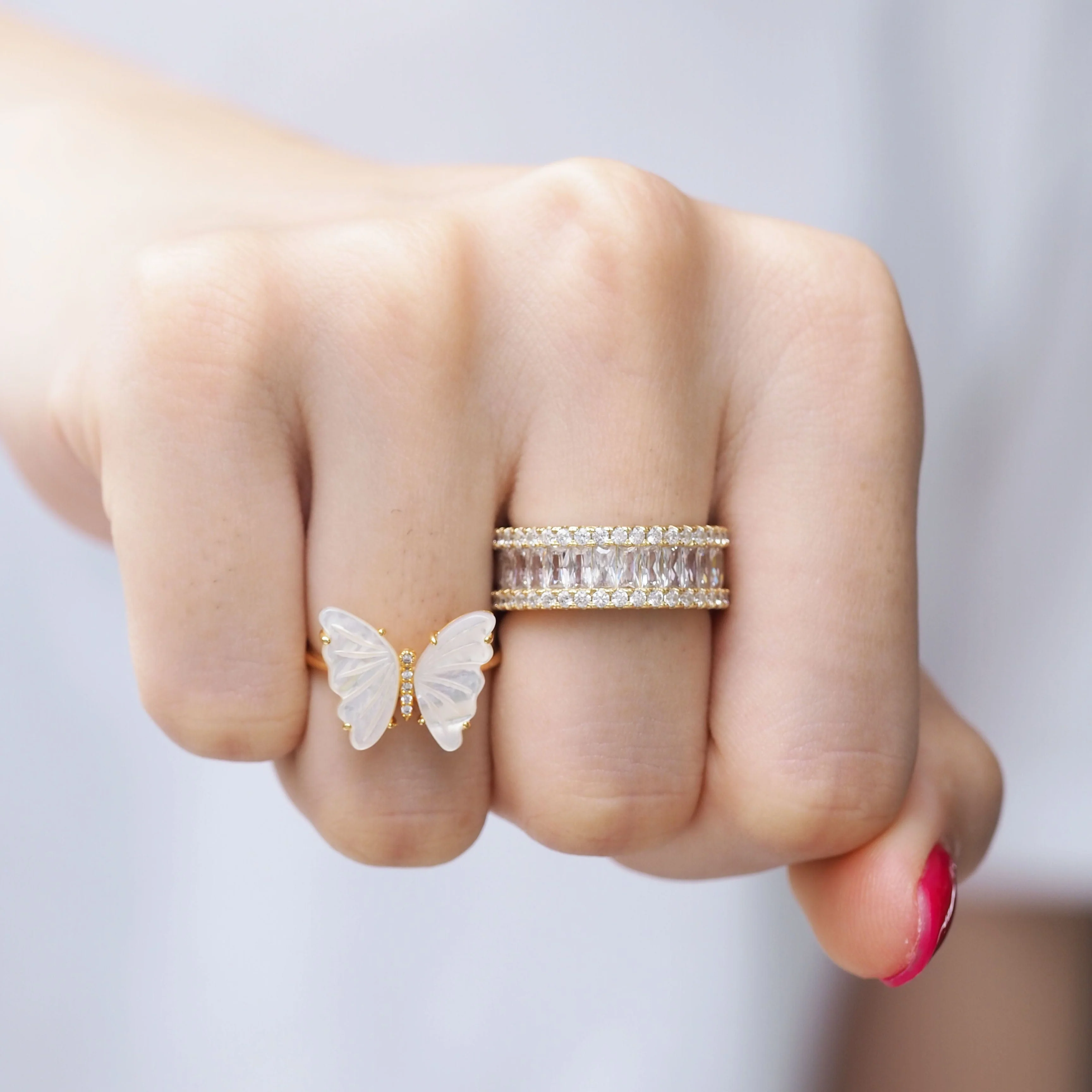 Mother of Pearl Butterfly Ring - Image 3