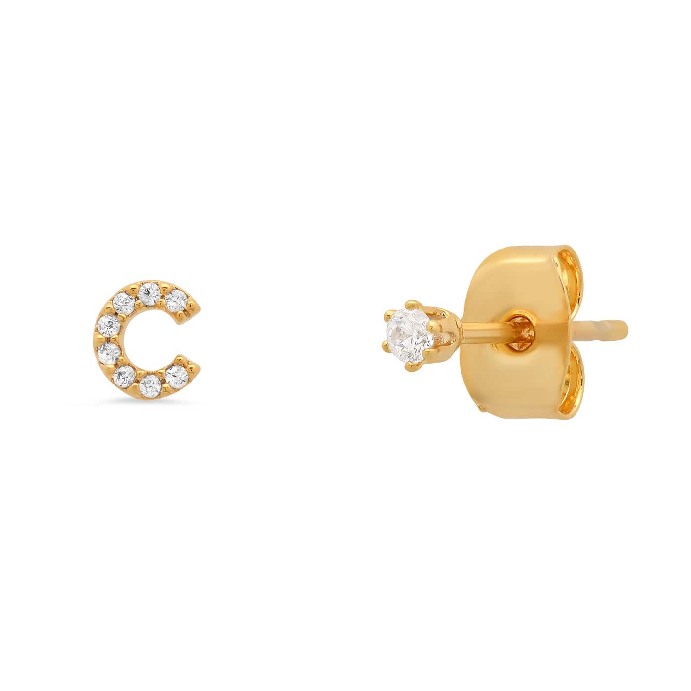 Pavé Initial Mismatched Earrings - Image 4