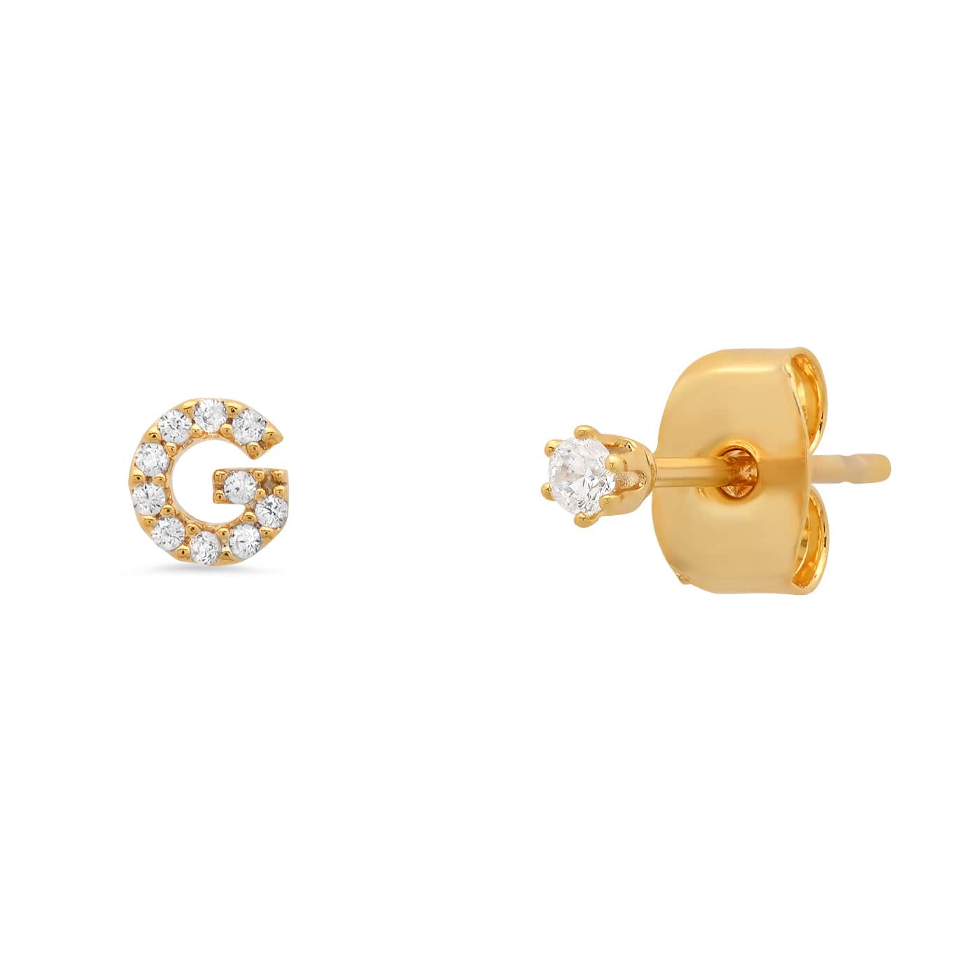 Pavé Initial Mismatched Earrings - Image 8