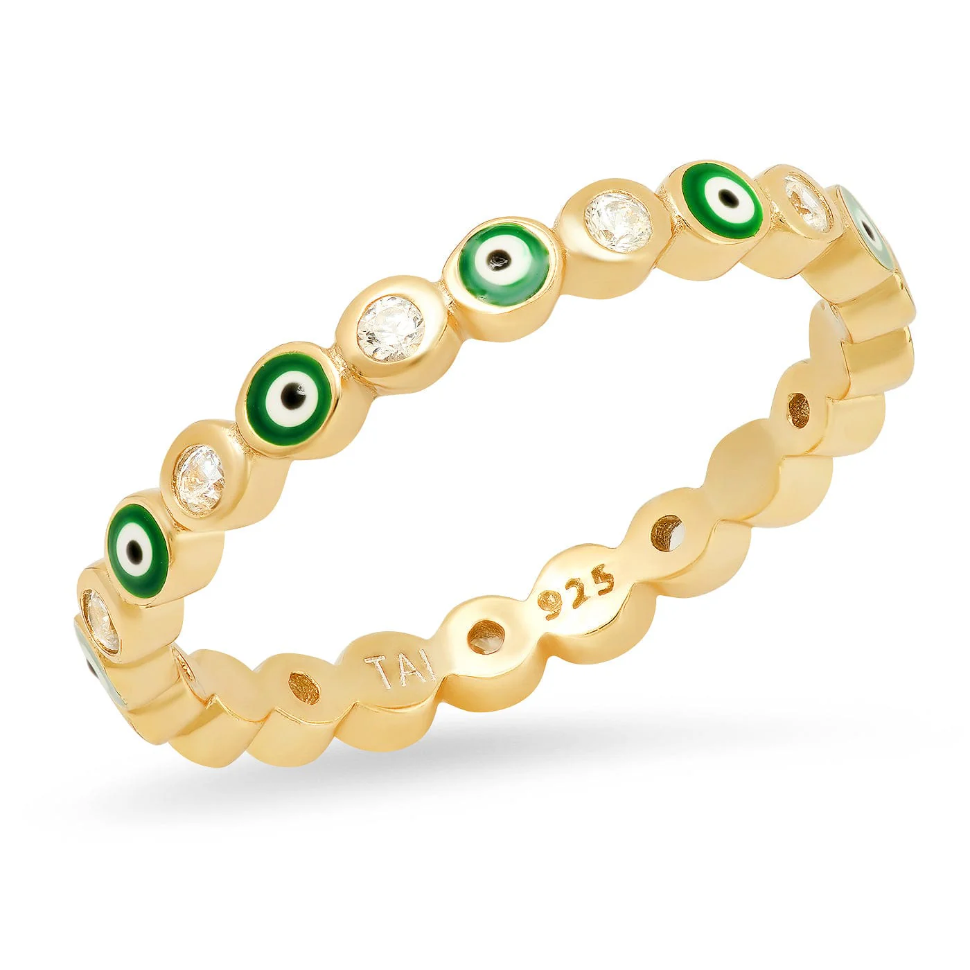 Evil Eye Enamel Bezel Ring - Image 5