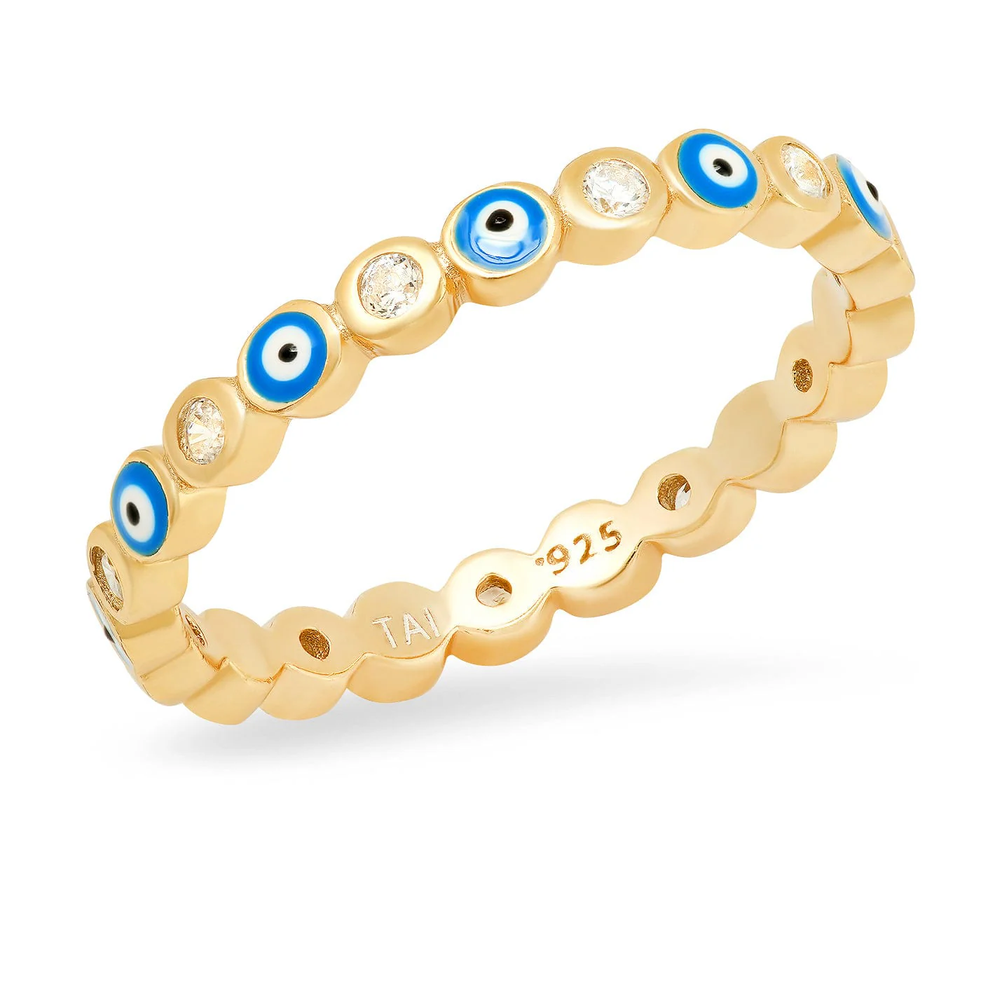 Evil Eye Enamel Bezel Ring - Image 6