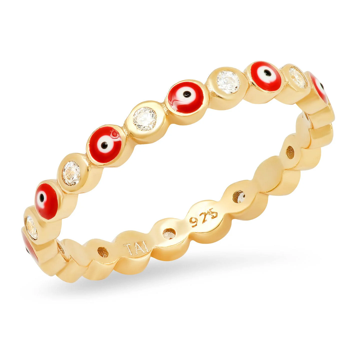 Evil Eye Enamel Bezel Ring - Image 7