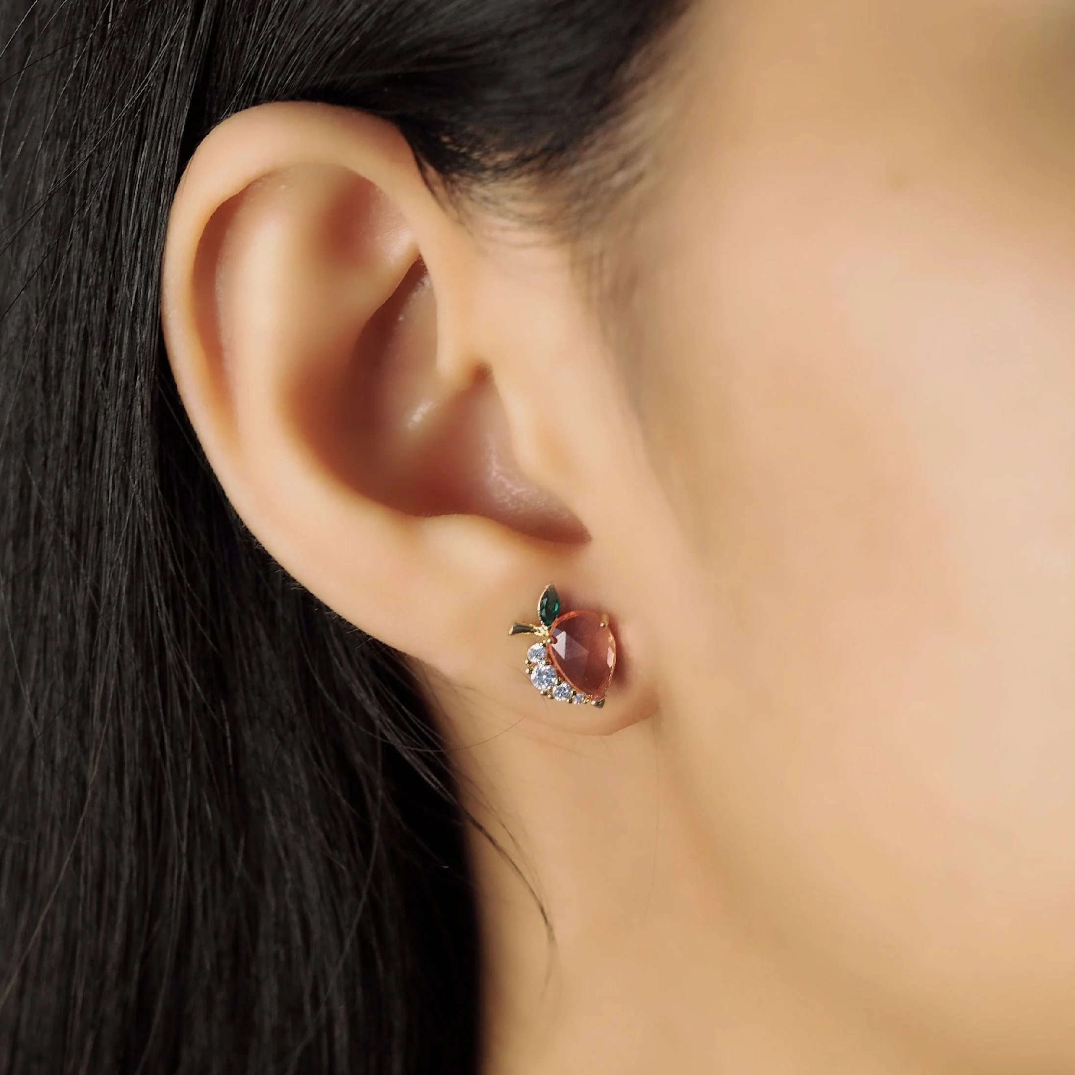Glass Peach Studs - Image 3