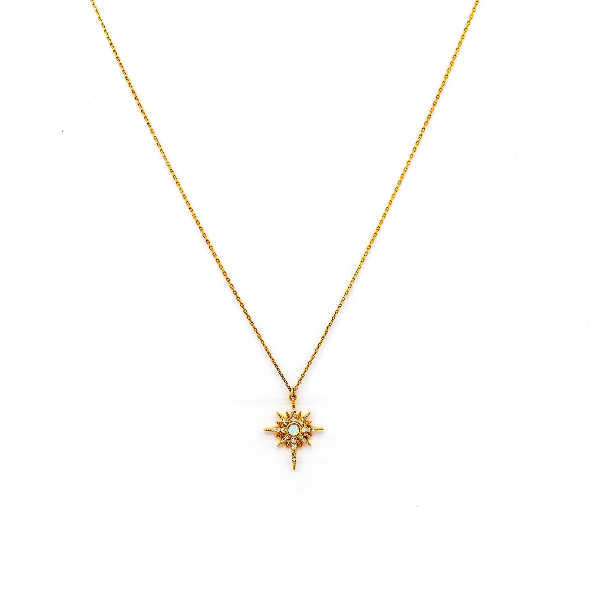 Gold Starburst with Opal Stone Center - Image 3