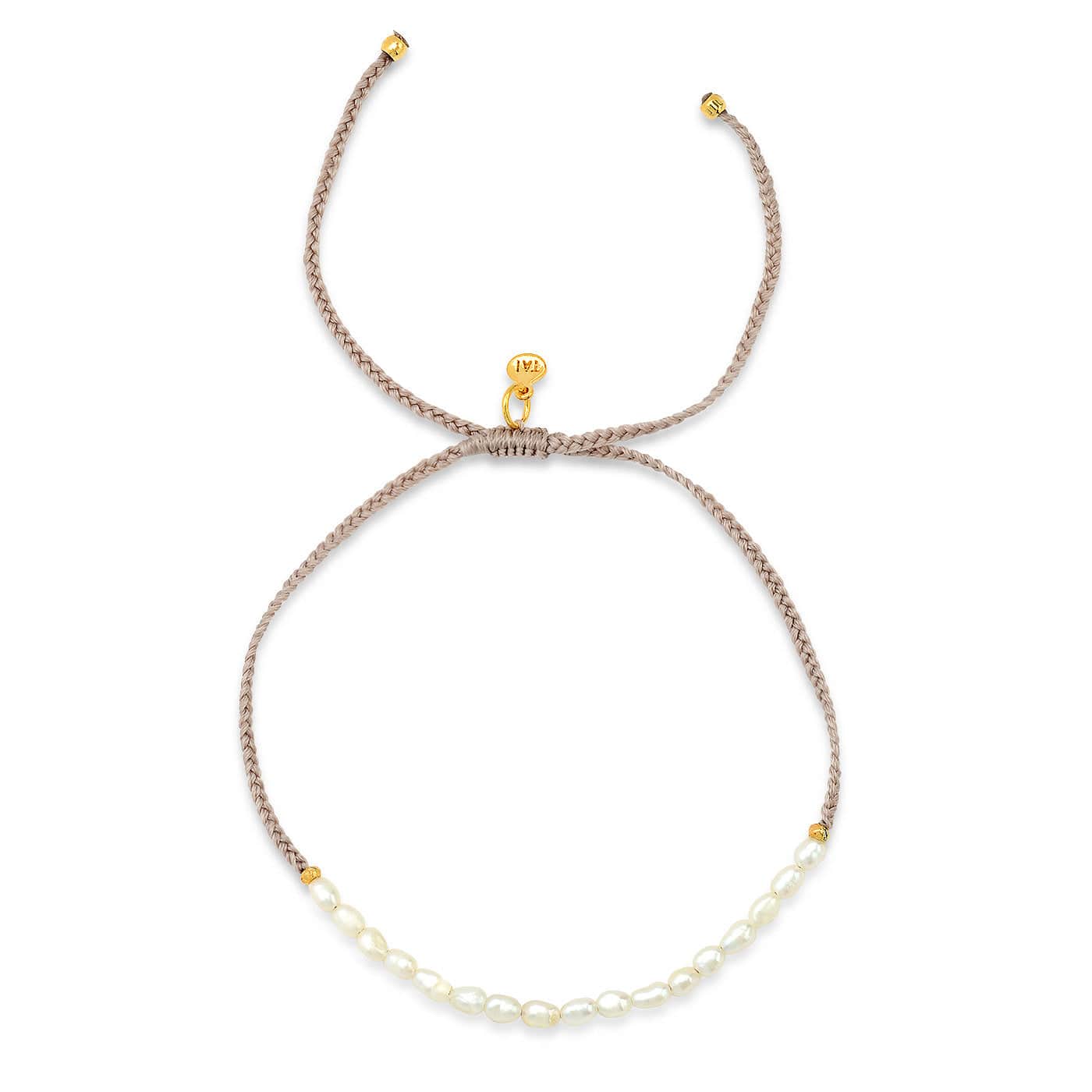 Handmade Pearl Beaded Pull-Tie Bracelet - Image 3
