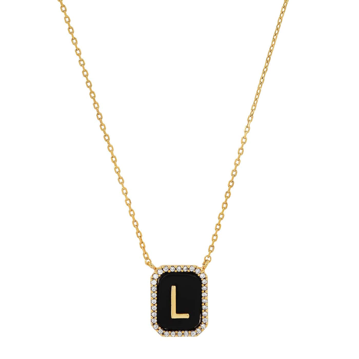 Onyx Monogram Pendant Necklace - Image 11