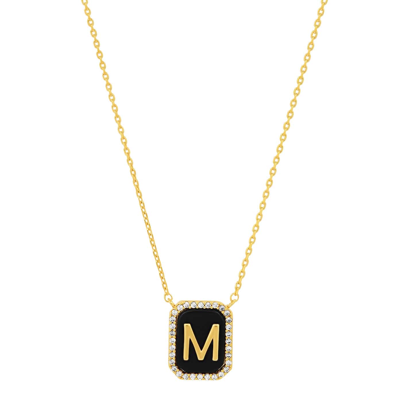 Onyx Monogram Pendant Necklace - Image 12