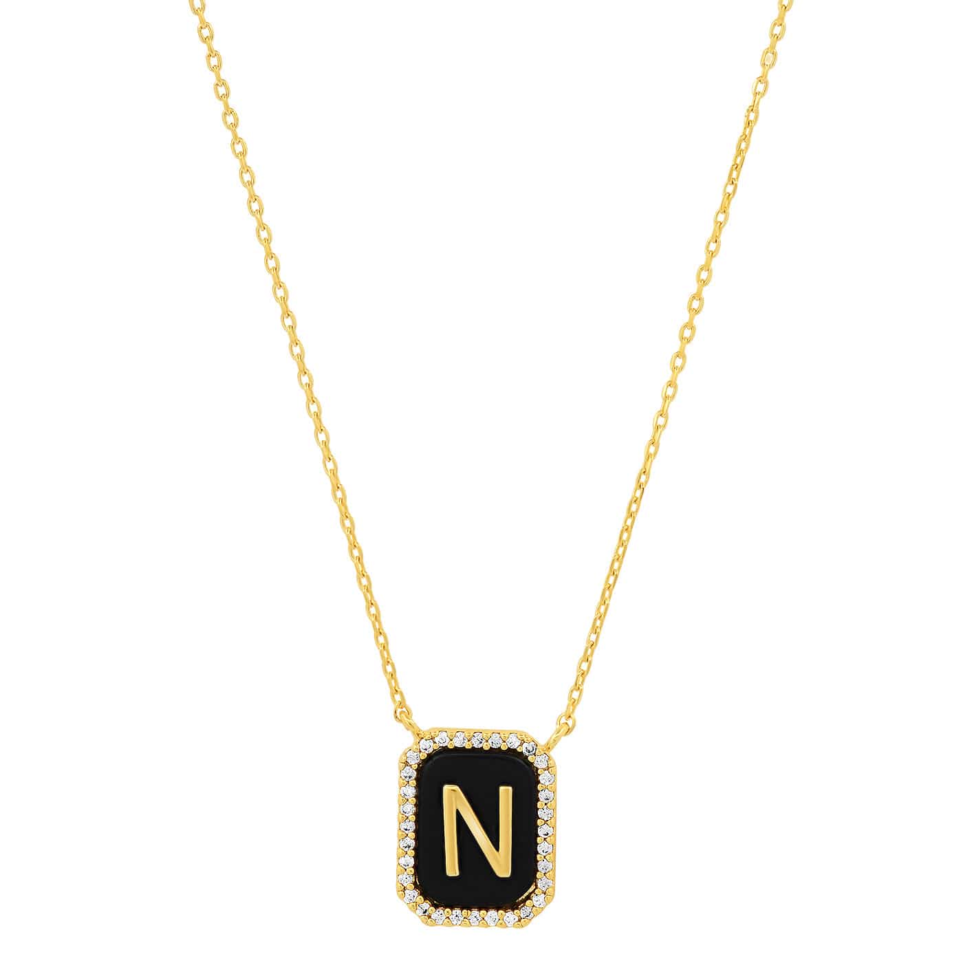 Onyx Monogram Pendant Necklace - Image 13