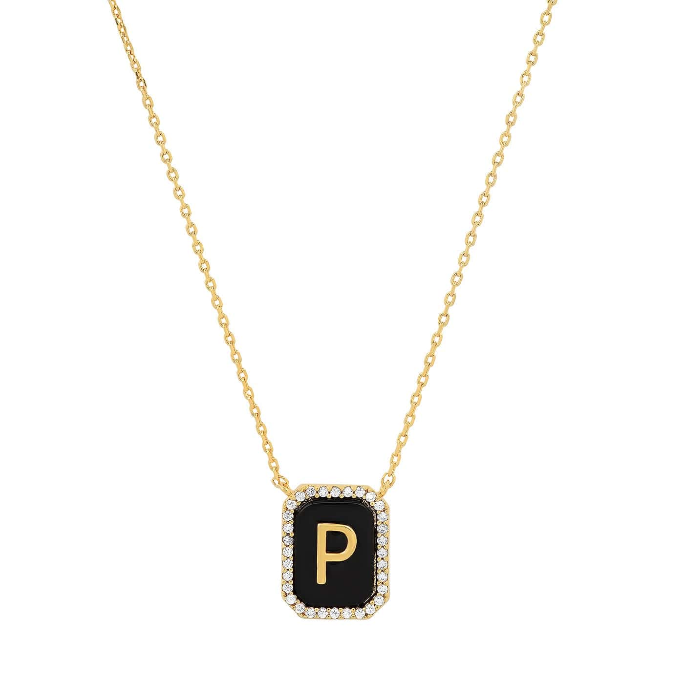 Onyx Monogram Pendant Necklace - Image 14