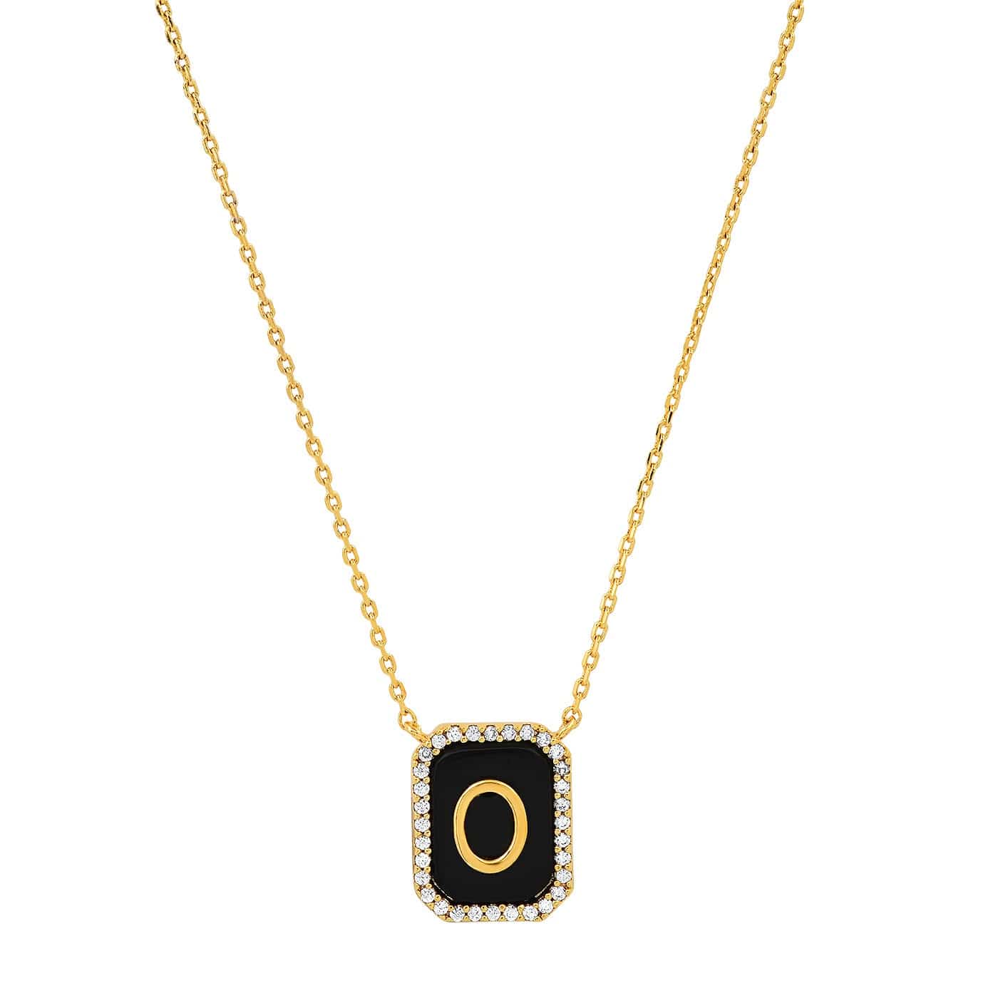 Onyx Monogram Pendant Necklace - Image 15