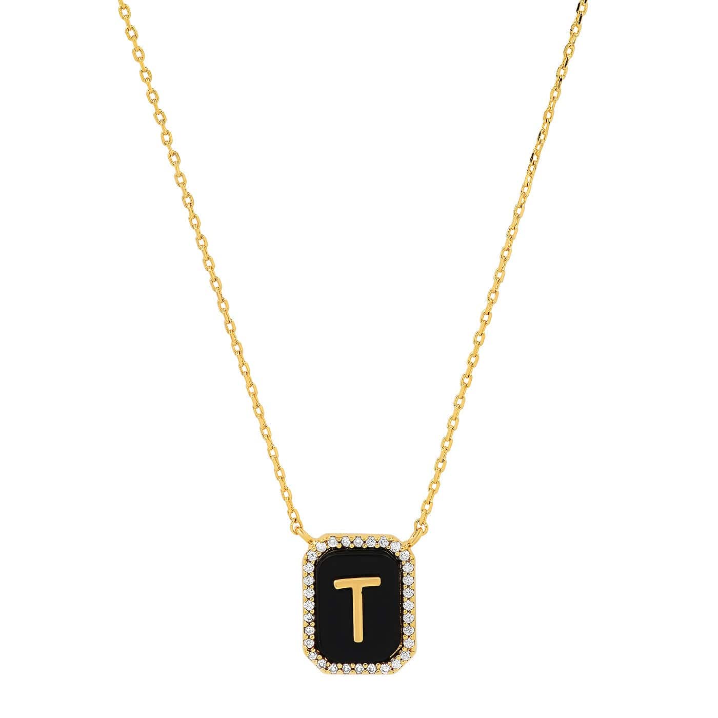 Onyx Monogram Pendant Necklace - Image 18