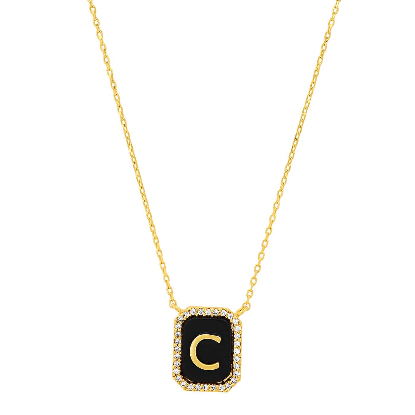 Onyx Monogram Pendant Necklace - Image 3