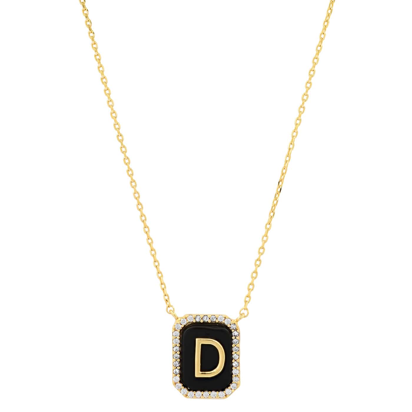 Onyx Monogram Pendant Necklace - Image 4
