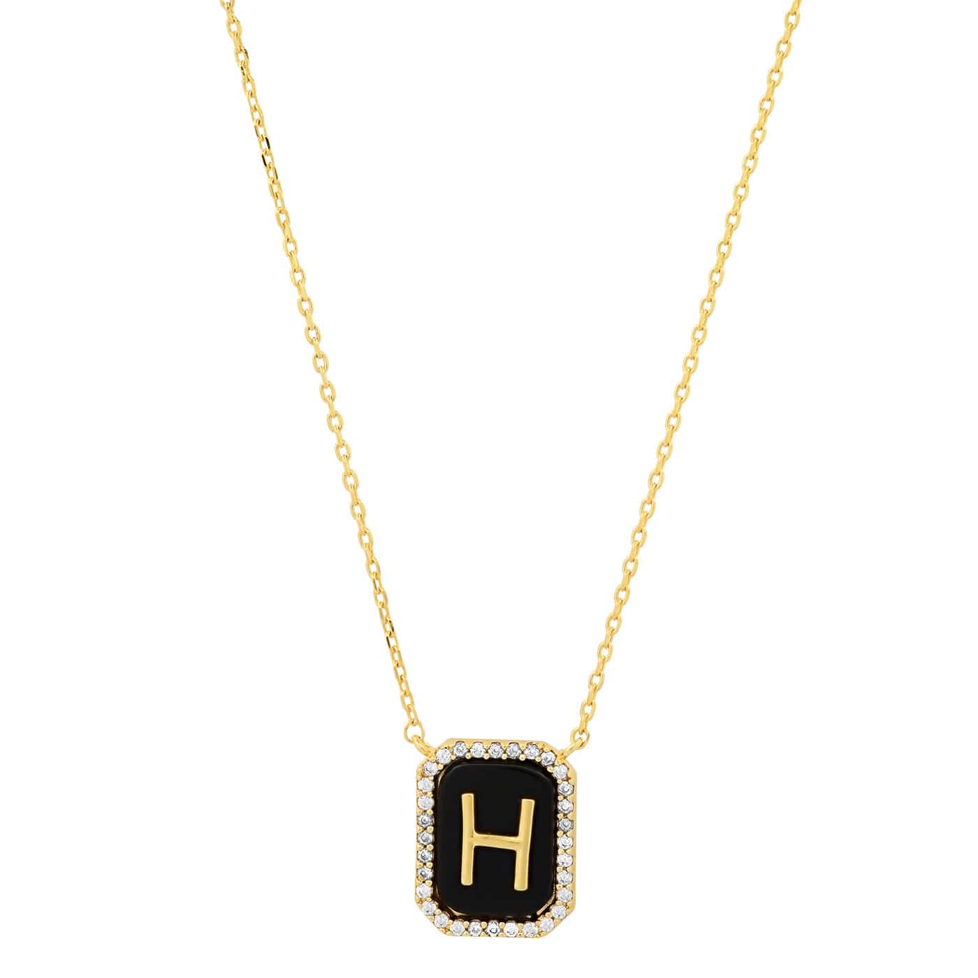 Onyx Monogram Pendant Necklace - Image 7