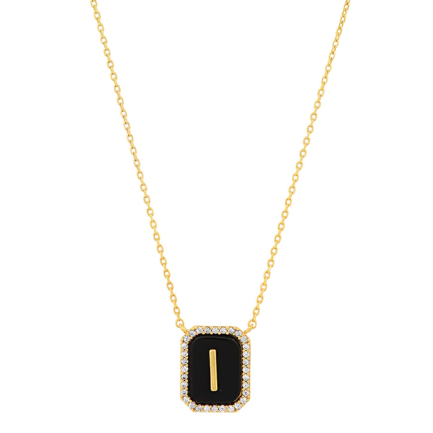 Onyx Monogram Pendant Necklace - Image 8