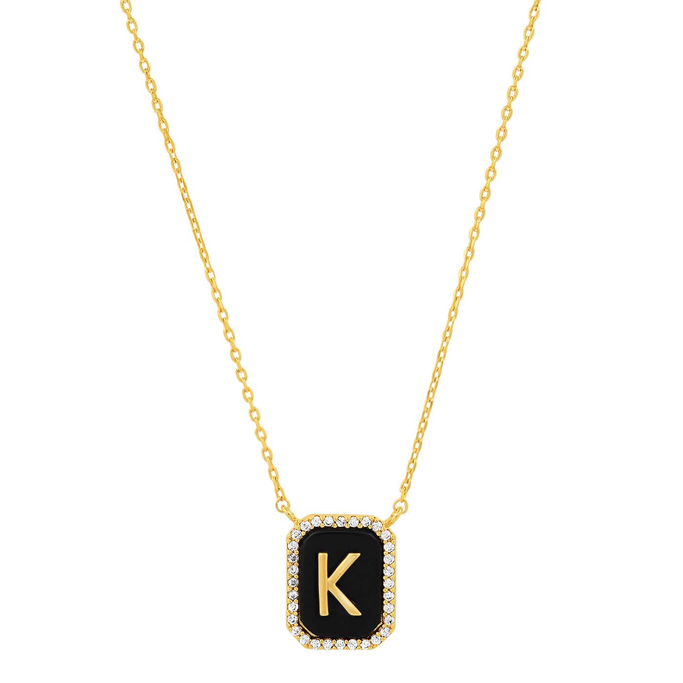 Onyx Monogram Pendant Necklace - Image 9