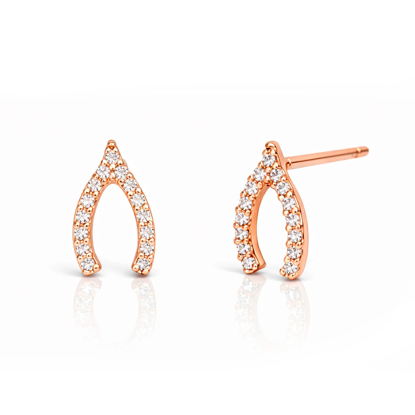 Pave Mini Wishbone Earrings - Image 4