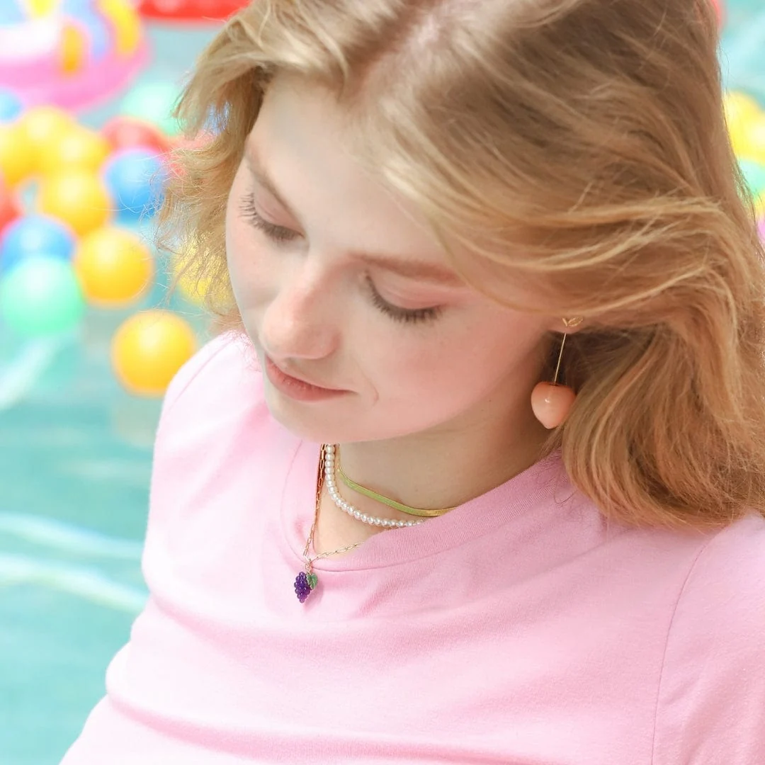 Peach Drop Earrings - Image 3