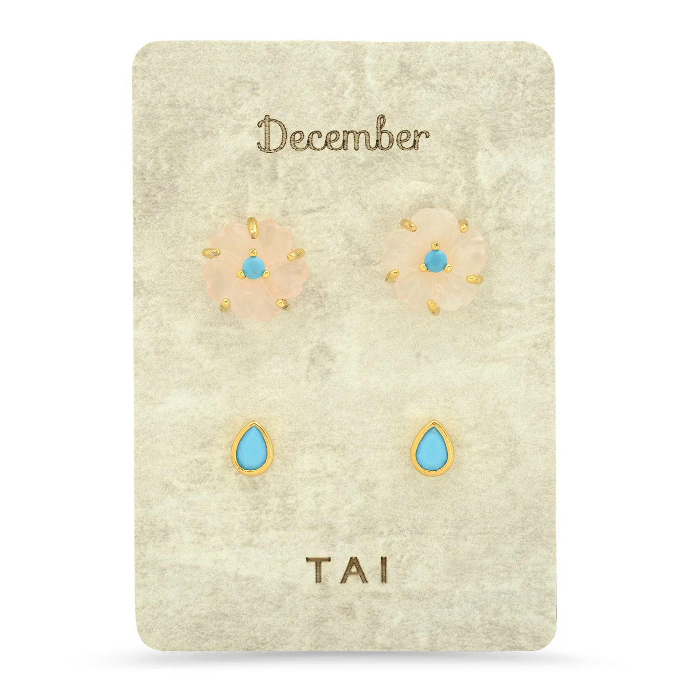 Rose Quartz Birthstone Earring Set - Image 12