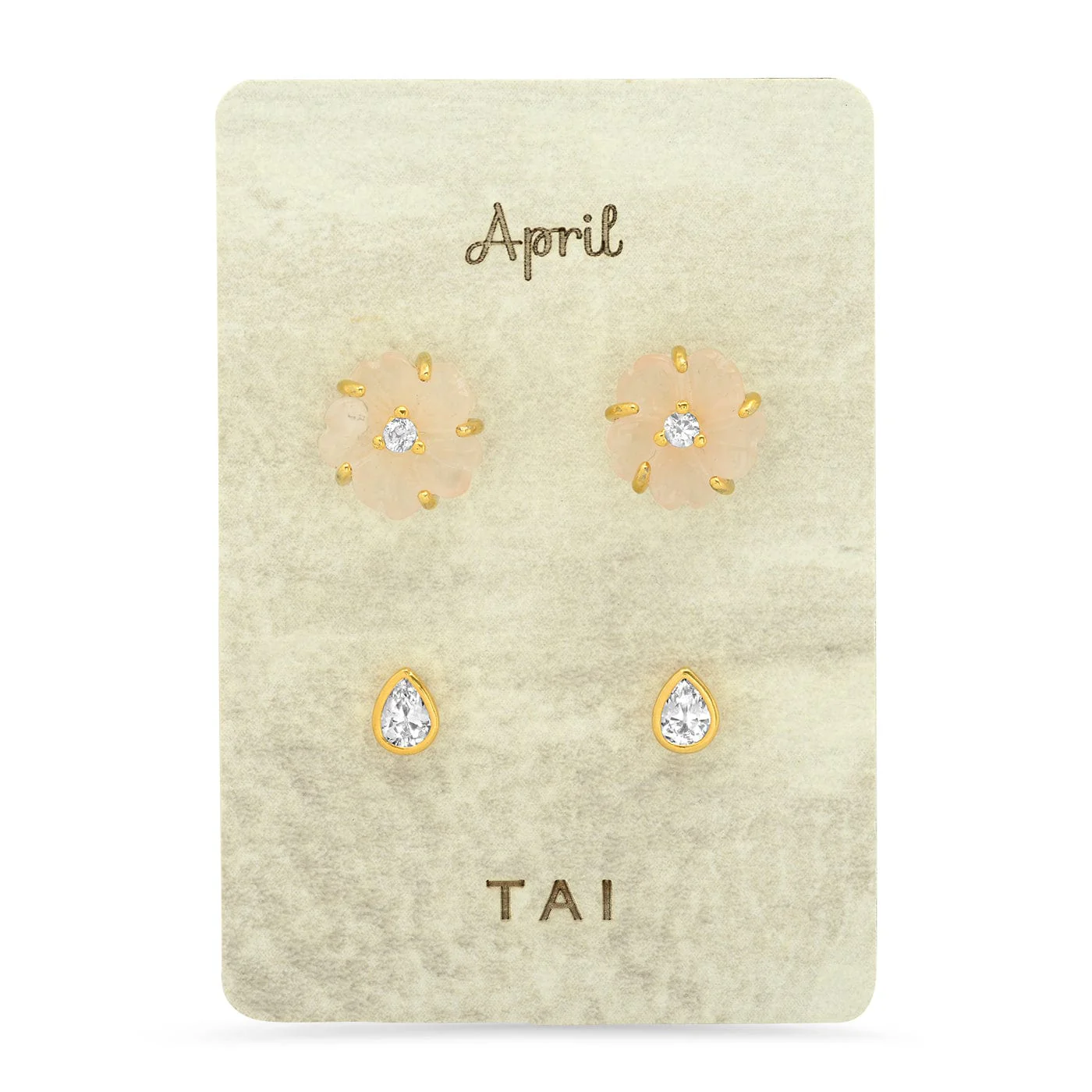 Rose Quartz Birthstone Earring Set - Image 4