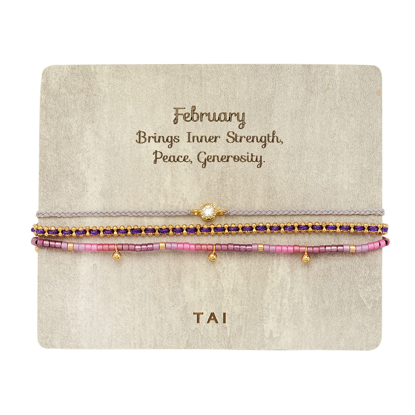 Handmade Pull Tie Birthstone Bracelets | Set Of 3 - Image 3