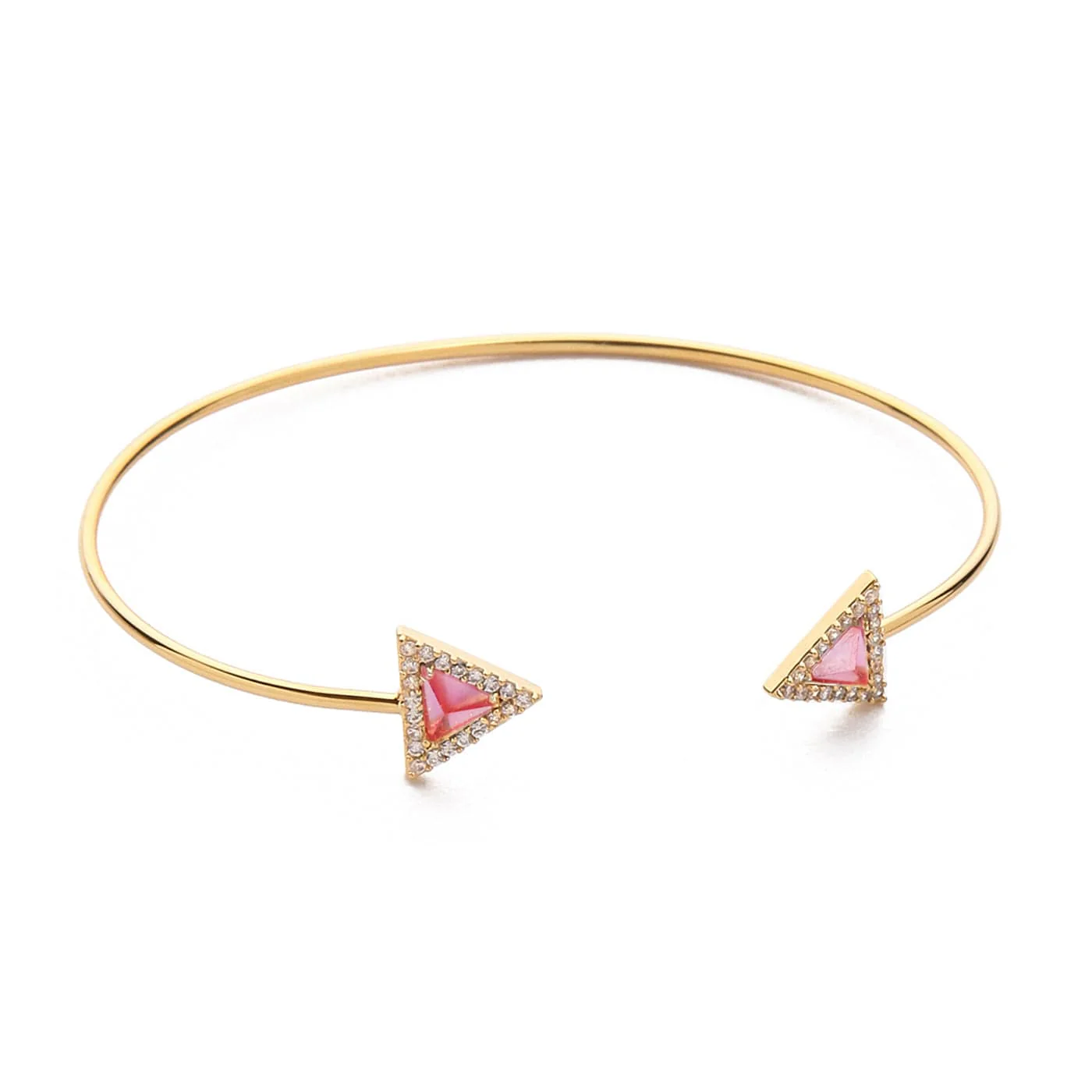 Triangular Gemstone Open Cuff Bracelet - Image 10