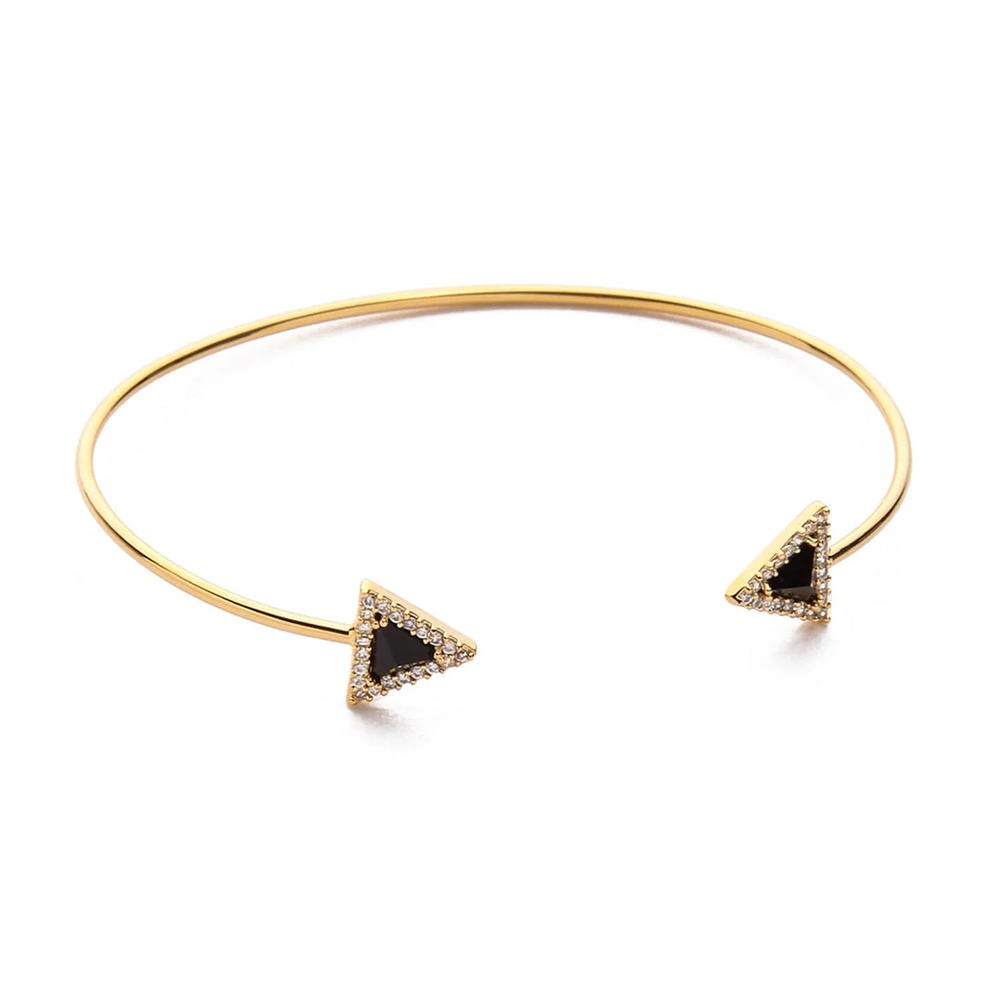 Triangular Gemstone Open Cuff Bracelet - Image 5