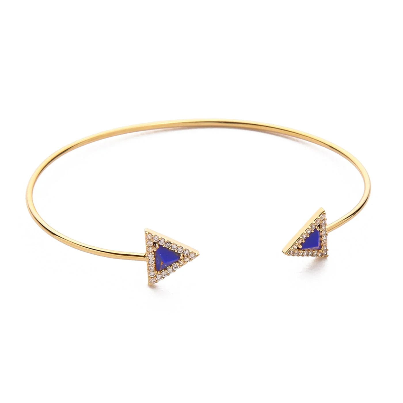 Triangular Gemstone Open Cuff Bracelet - Image 6