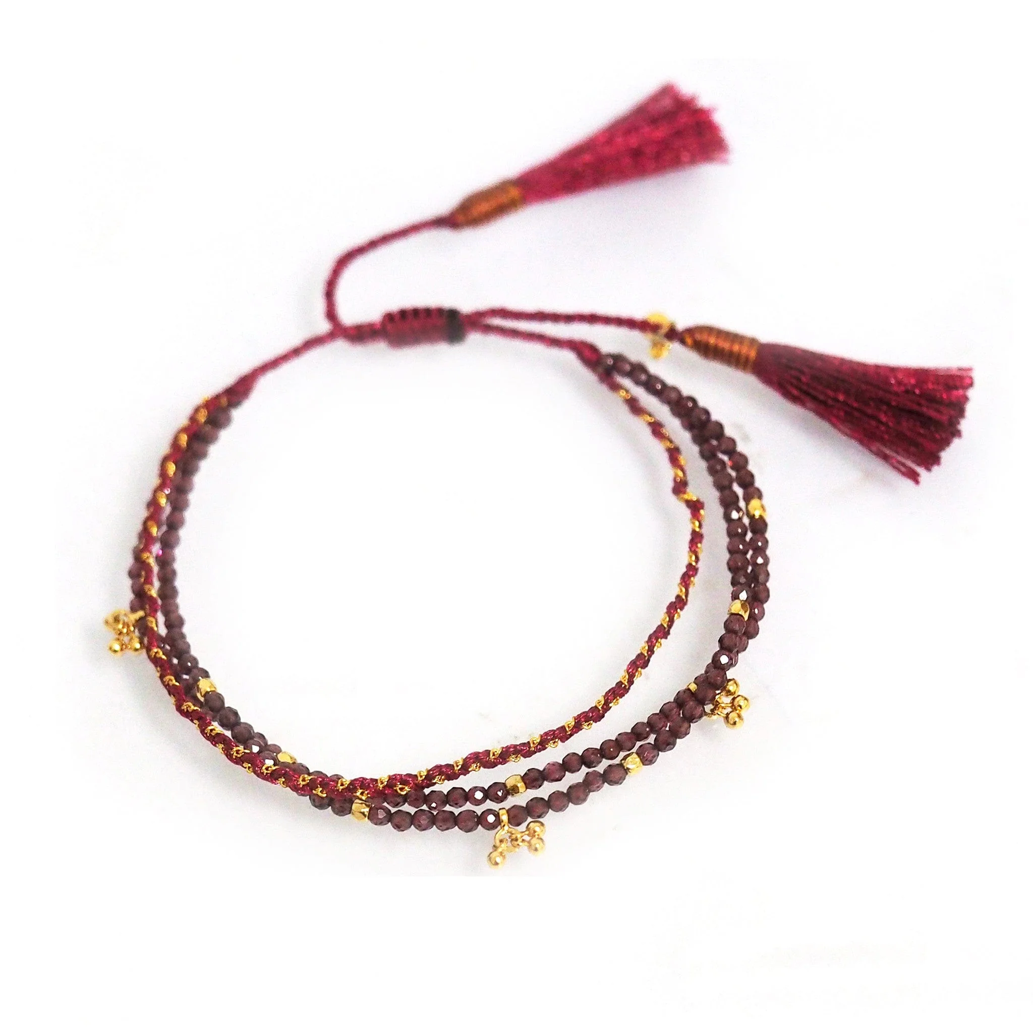 Triple Braided and Beaded Bracelet With Gold Accents - Image 3